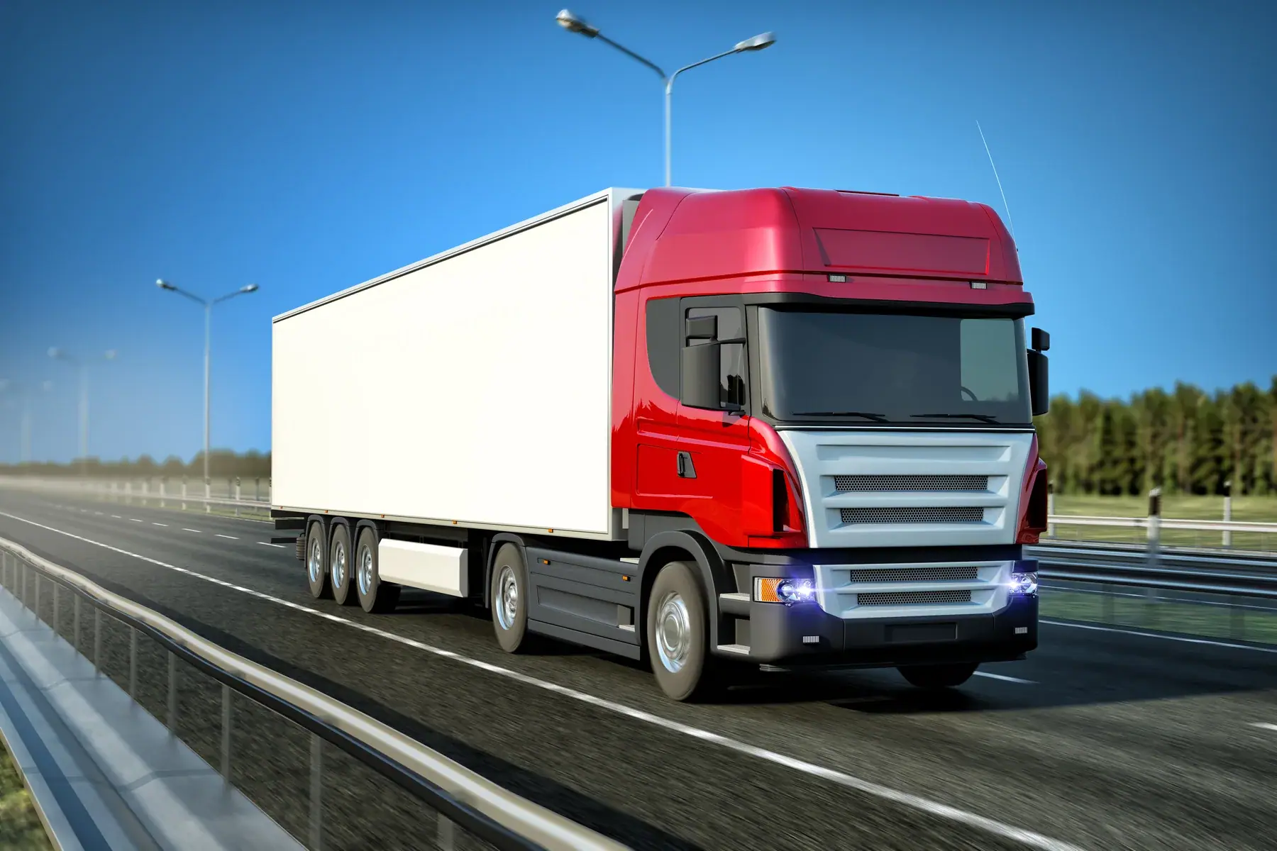 LKW auf der Autobahn bei einem Auslandsumzug